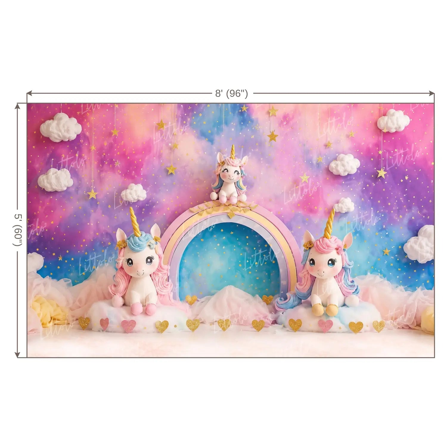 LB1669W Fairy Tale Unicorn Wall Backdrop