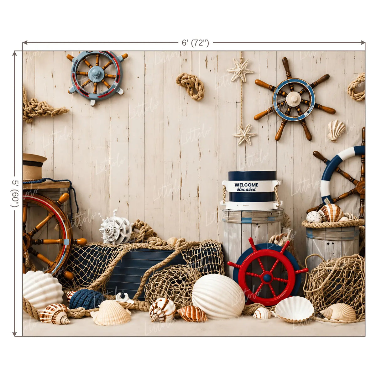 LB1671W Sailor Theme Wall Backdrop