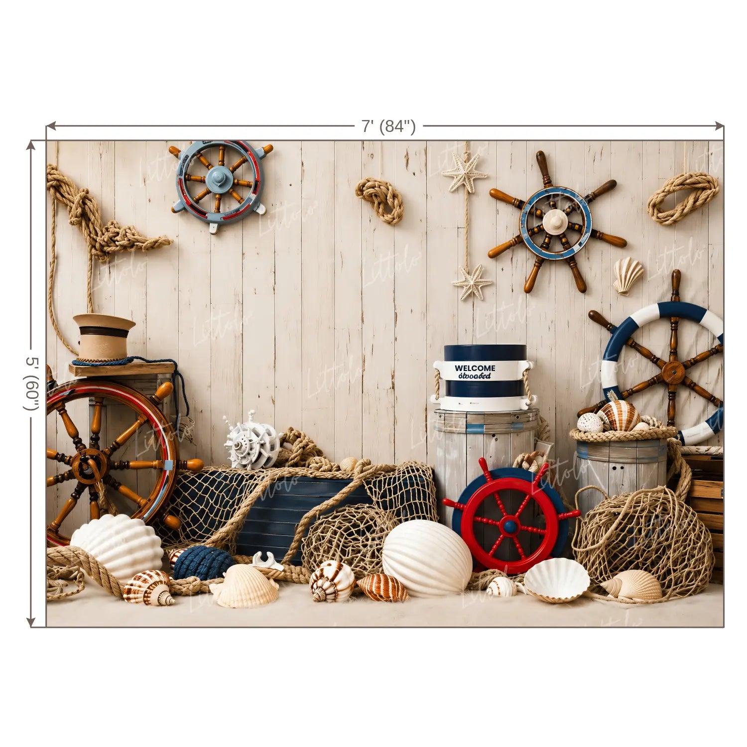 LB1671W Sailor Theme Wall Backdrop