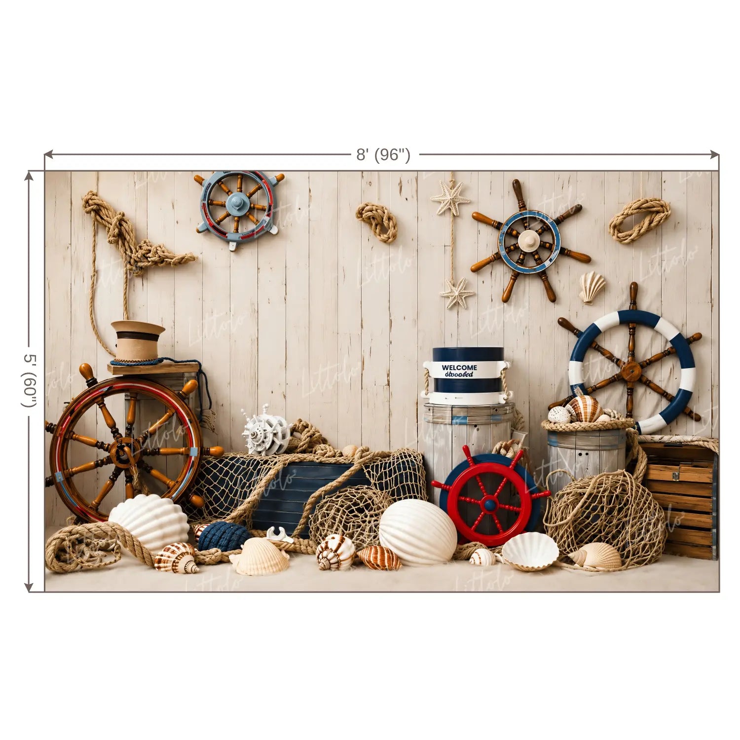 LB1671W Sailor Theme Wall Backdrop