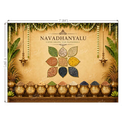 LB1672W Annaprashan Navadhanya Blessings Wall Backdrop