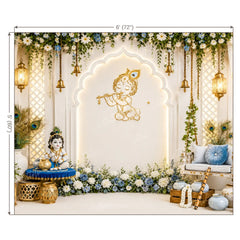 LB1673W Krishna Nandalaya Wall Backdrop