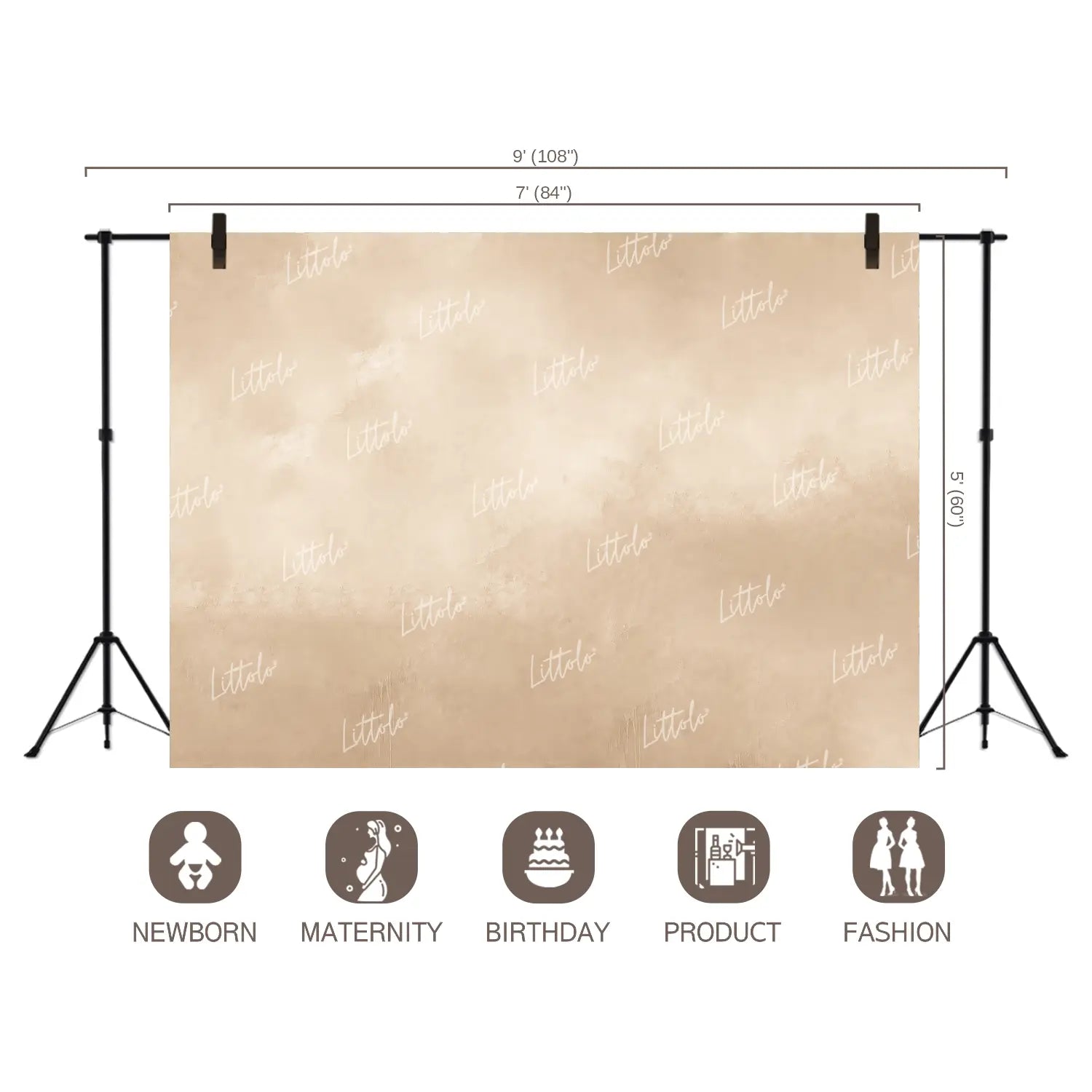 LB1674 Warm Nude Beige Texture Backdrop