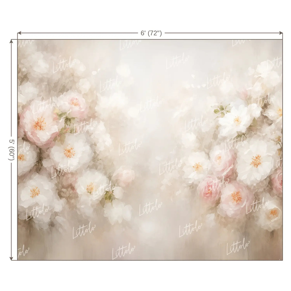 LB1677 Peach Puff Floral Backdrop