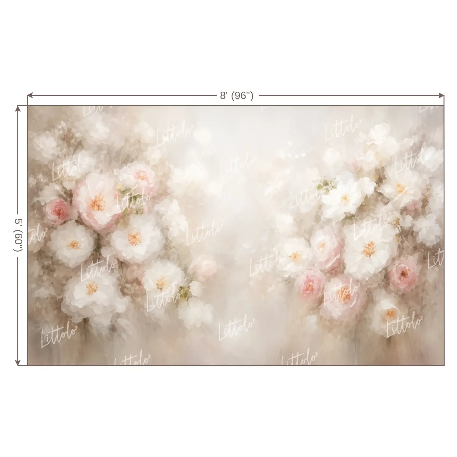 LB1677 Peach Puff Floral Backdrop