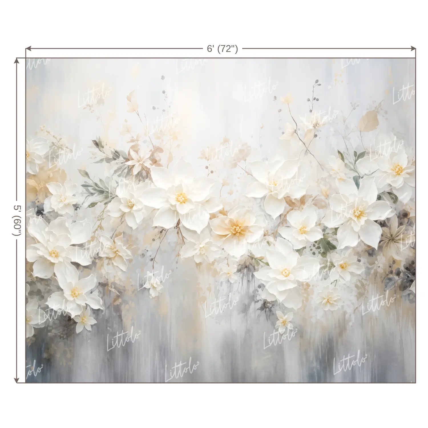 LB1679 Foggy Grey Floral Backdrop