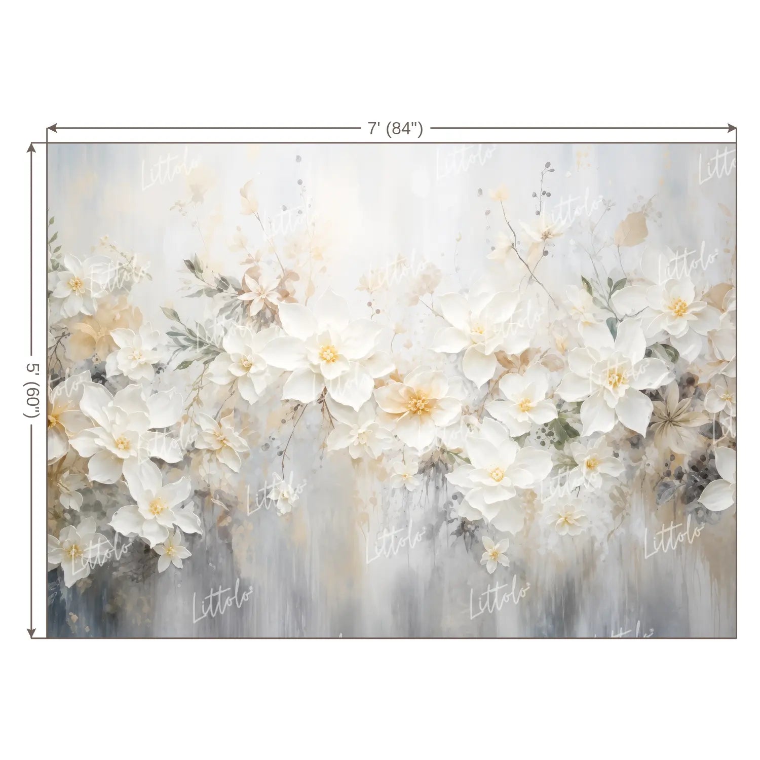 LB1679 Foggy Grey Floral Backdrop