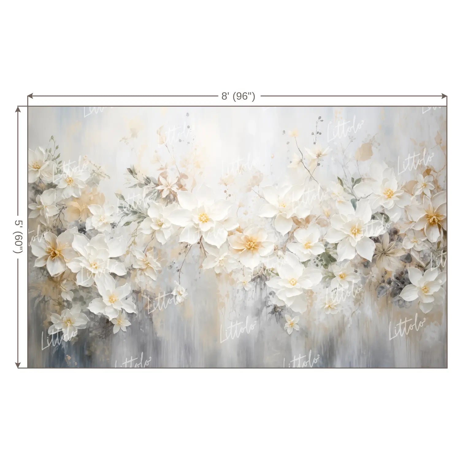 LB1679 Foggy Grey Floral Backdrop