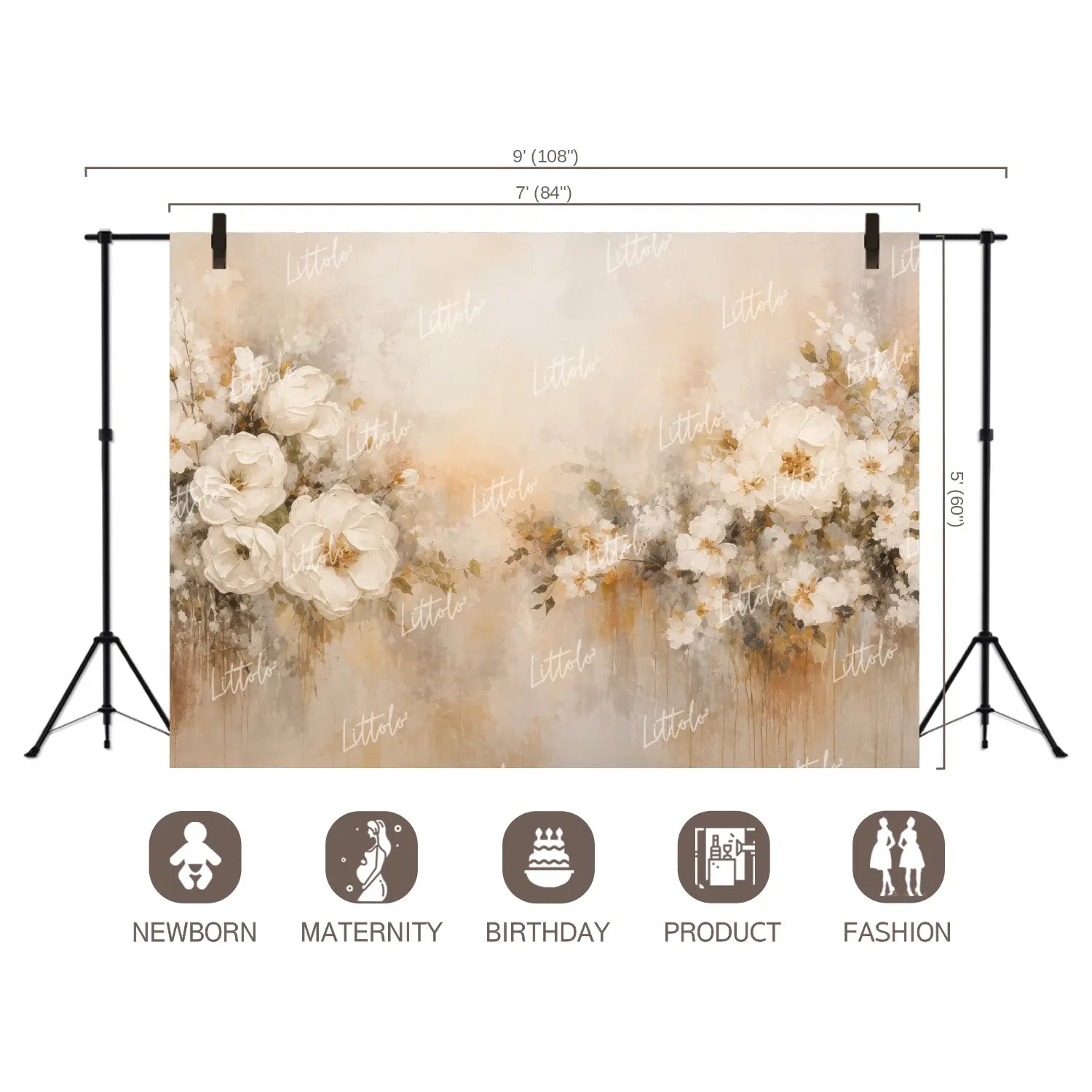 LB1681 Driftwood Floral Backdrop