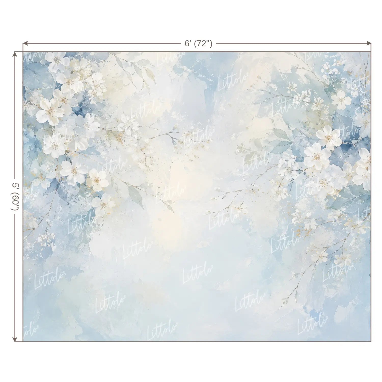 LB1683 Rock Blue Floral Backdrop