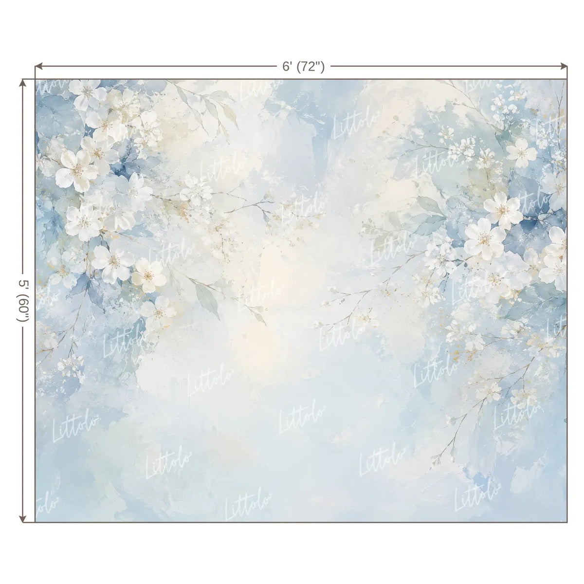 LB1683 Rock Blue Floral Backdrop