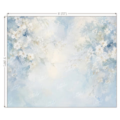 LB1683 Rock Blue Floral Backdrop
