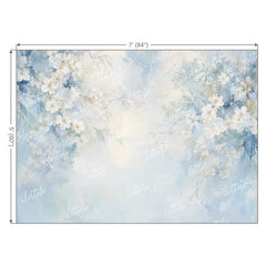 LB1683 Rock Blue Floral Backdrop