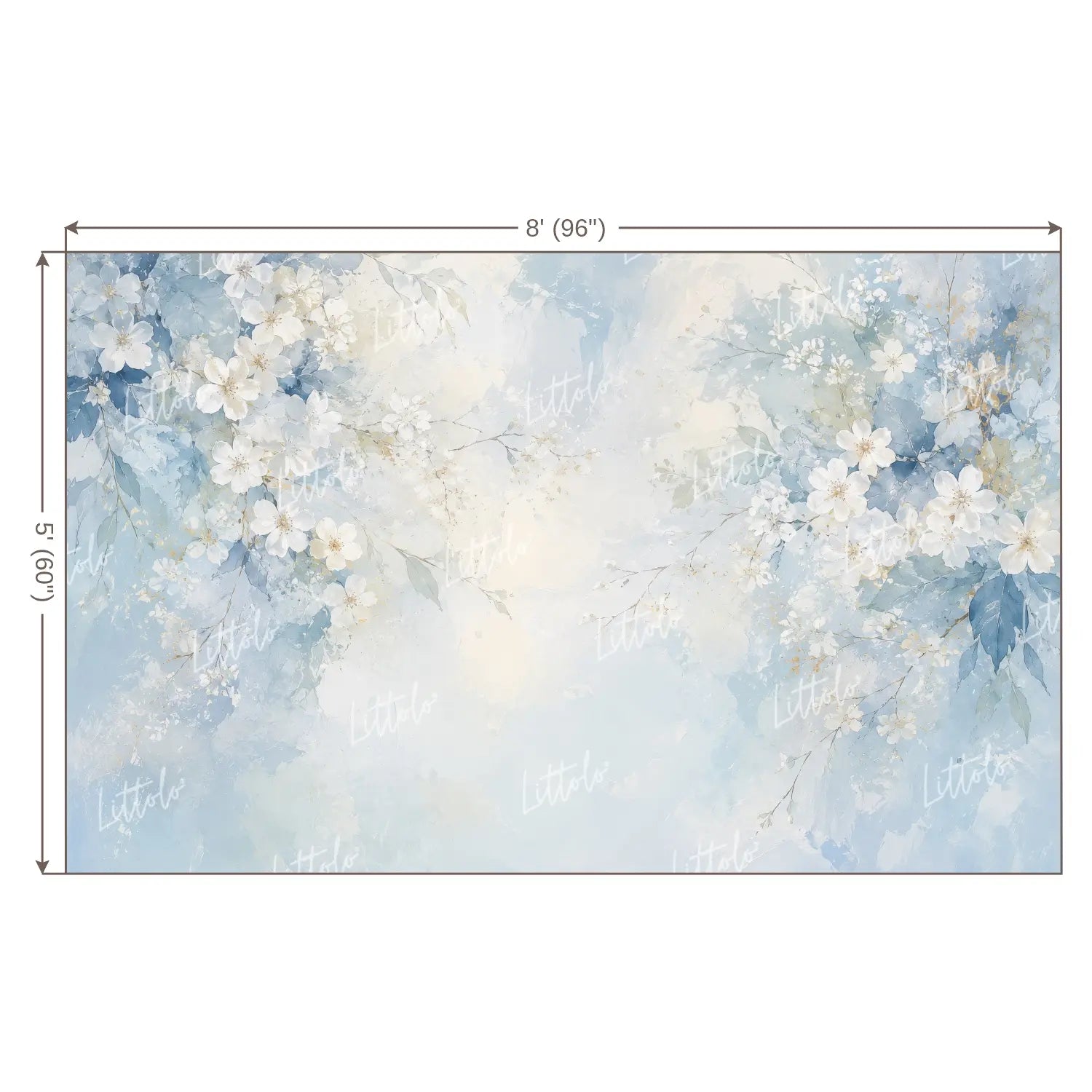 LB1683 Rock Blue Floral Backdrop