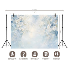 LB1683 Rock Blue Floral Backdrop