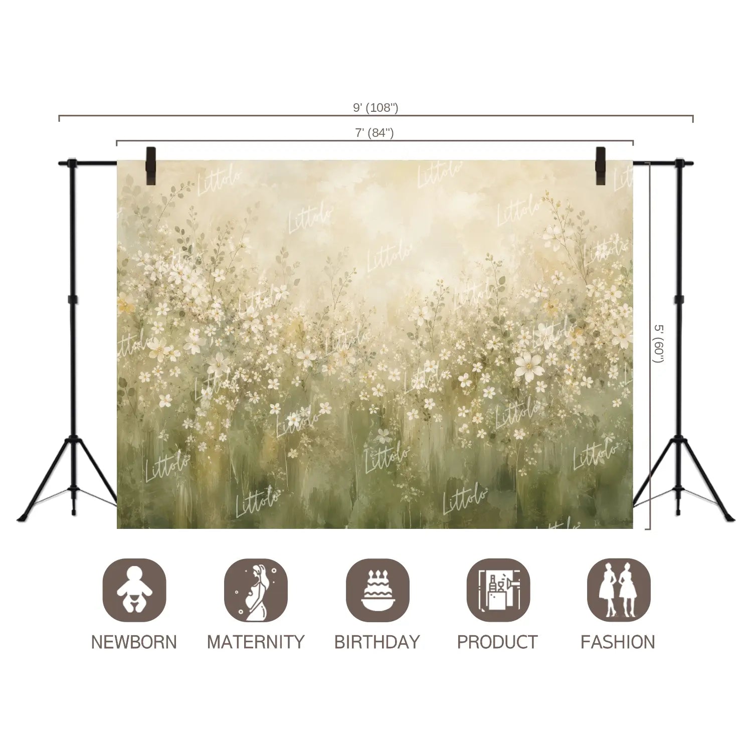 LB1685 Hemlock Floral Backdrop