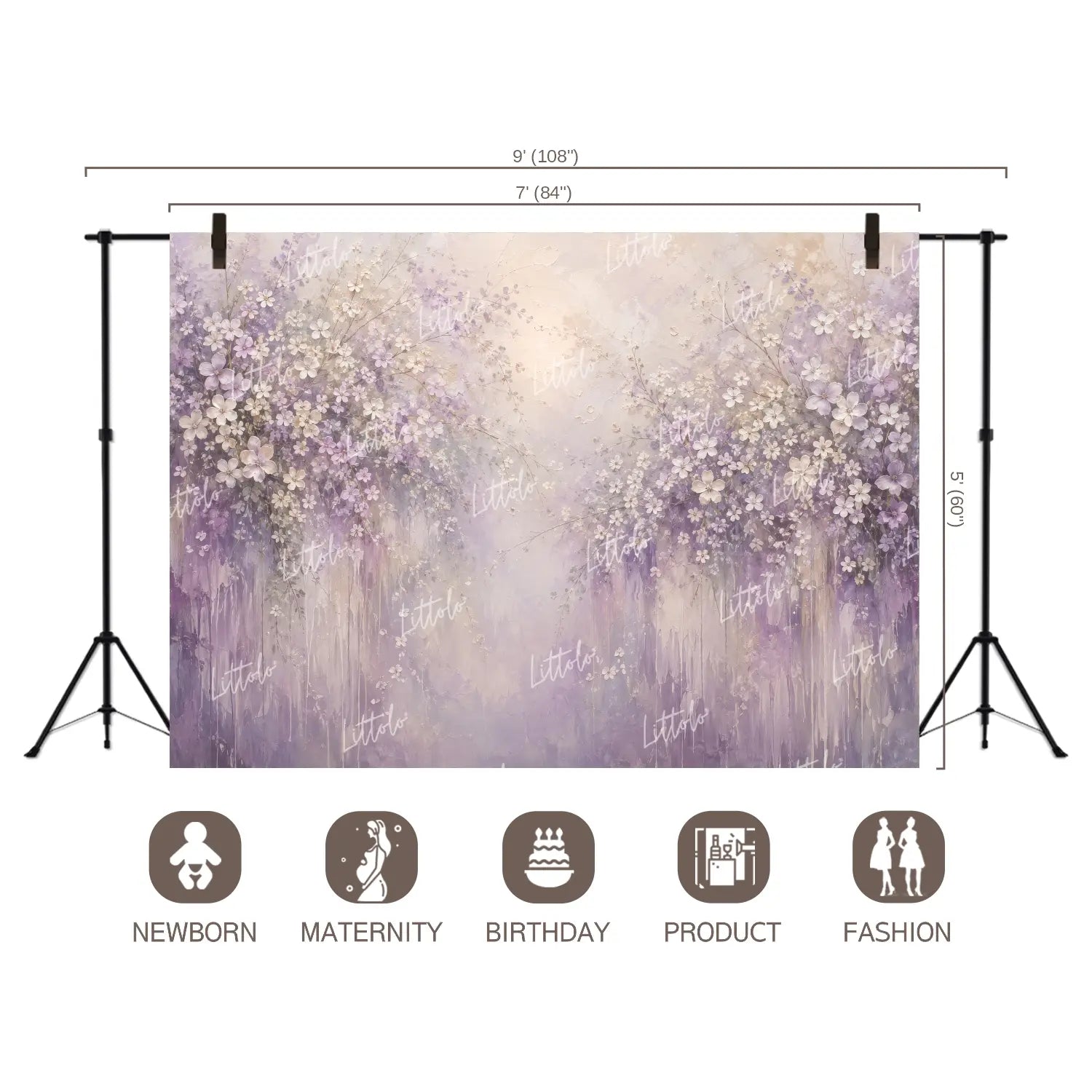 LB1690 Dreamy Lavender Blooms Backdrop