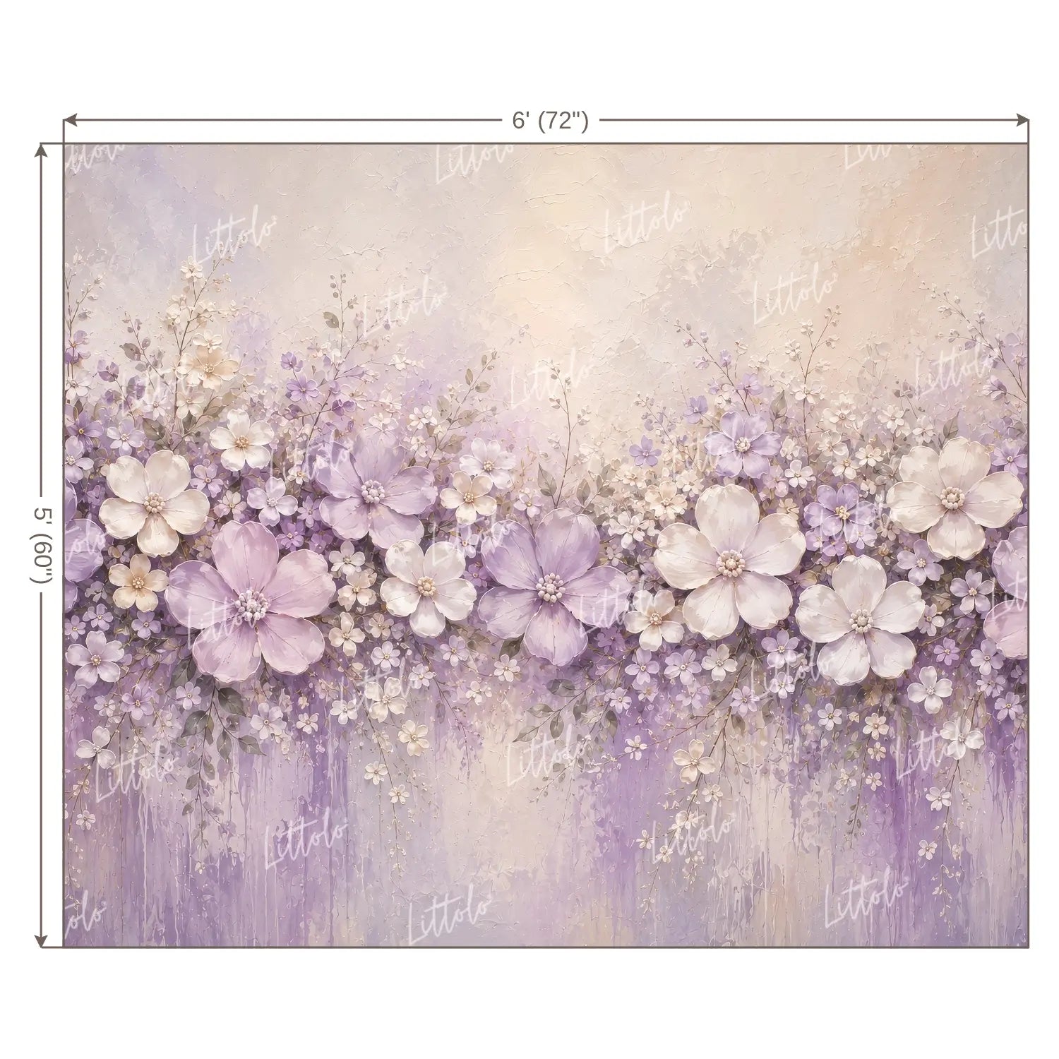 LB1693 Lavender Blooms Floral Backdrop