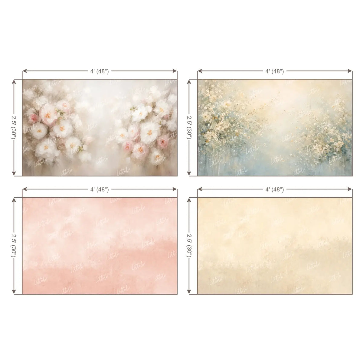 LB1695 Pink Peach Bloom & Texture Elegance Newborn Backdrop Combo
