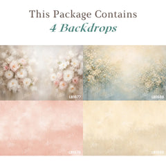 LB1695 Pink Peach Bloom & Texture Elegance Newborn Backdrop Combo
