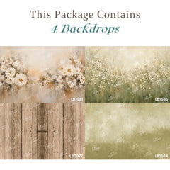 LB1697 Enchanted Meadow & Rustic Blooms Newborn Backdrop Combo