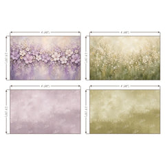 LB1699 Lavender & Green Floral Serenity Newborn Backdrop Combo