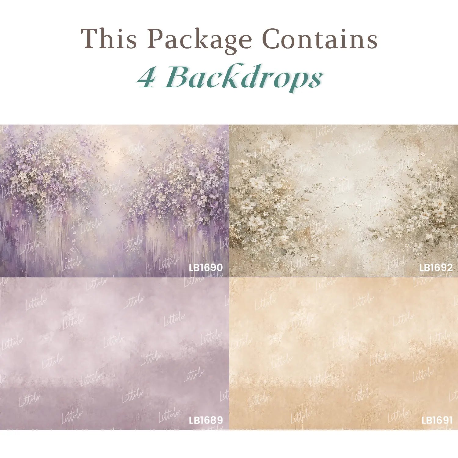 LB1701 Dreamy Blossom Newborn Backdrop Combo