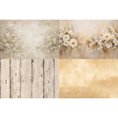LB1702 Sage Garden & Rustic Wood Newborn Backdrop Combo