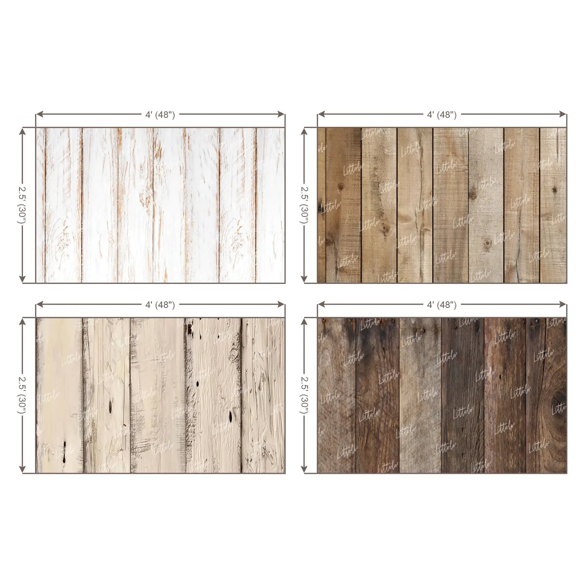 LB1706 Rustic Plank Floor Newborn Backdrop Combo