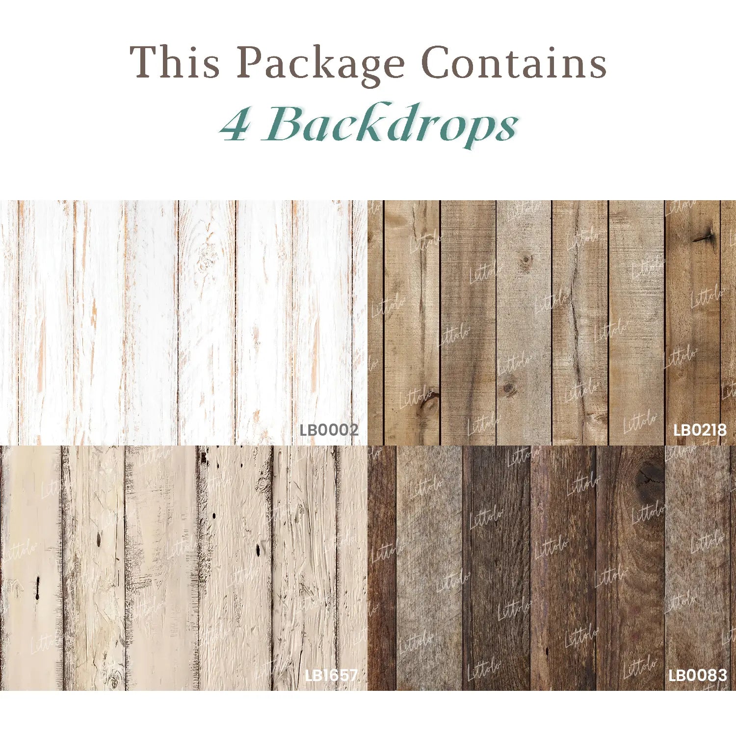 LB1706 Rustic Plank Floor Newborn Backdrop Combo