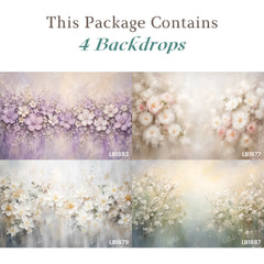 LB1707 Pastel Shade Foral Newborn Backdrop Combo