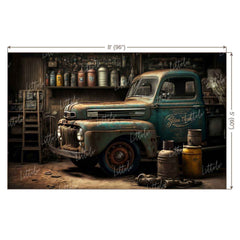 LB0731 Vintage Garage Backdrop