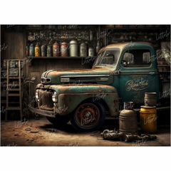 LB0731 Vintage Garage Backdrop