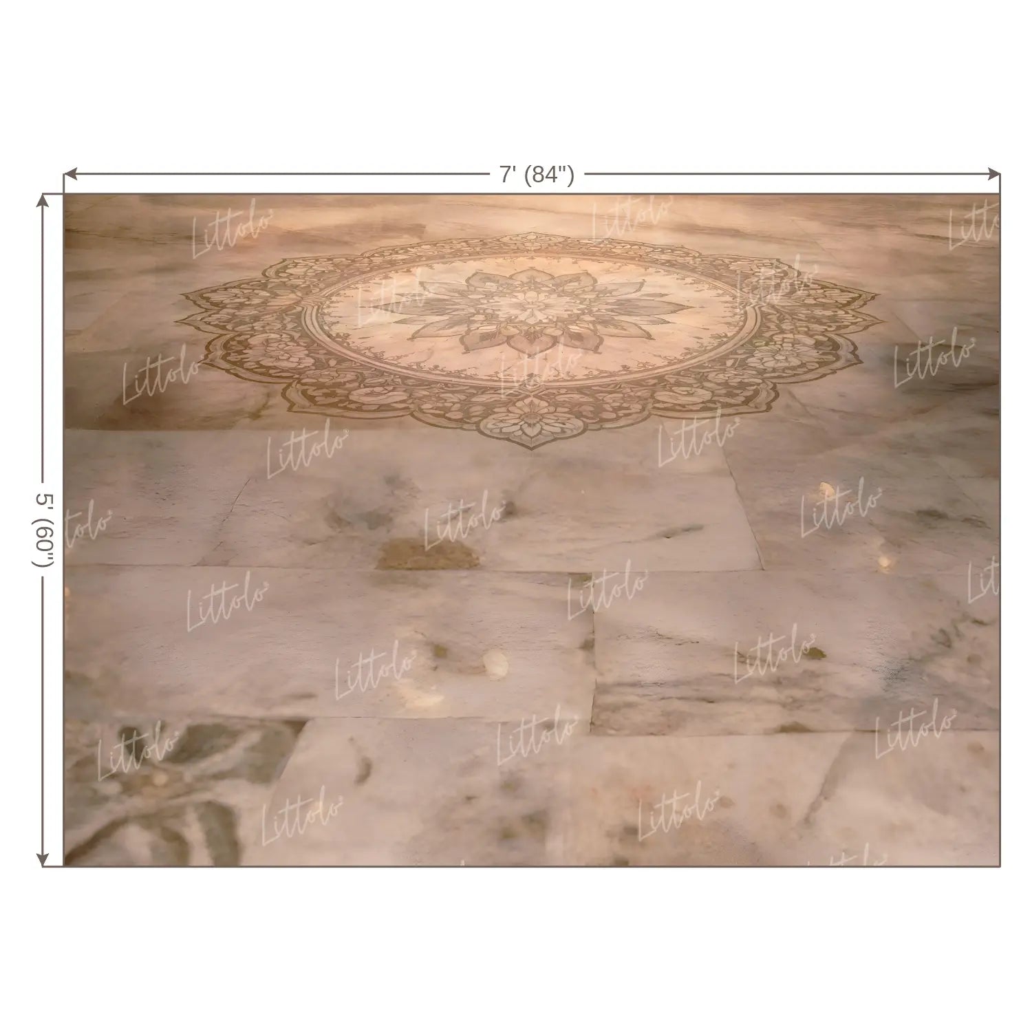 LB1601F Royal Temple Mandala Courtyard Floor Backdrop