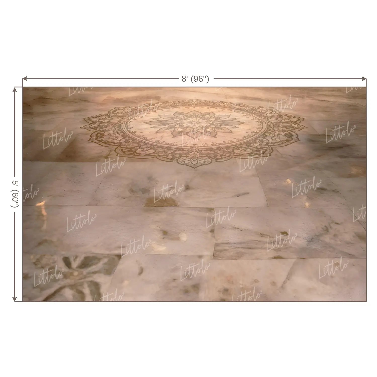 LB1601F Royal Temple Mandala Courtyard Floor Backdrop
