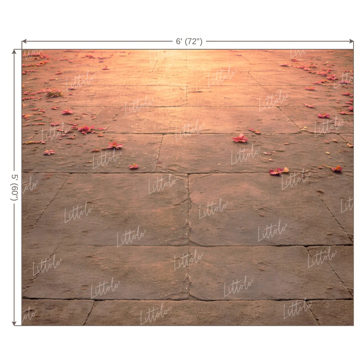 LB1607F Sacred Petal Stone Path Floor Backdrop