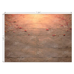 LB1607F Sacred Petal Stone Path Floor Backdrop
