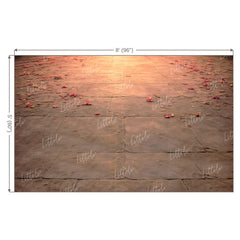 LB1607F Sacred Petal Stone Path Floor Backdrop