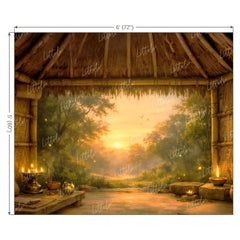 LB1600W Shri Ram Panchavati Forest Ashram Wall Backdrop