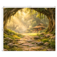 LB1604W Mystic Forest Cottage Wall Backdrop
