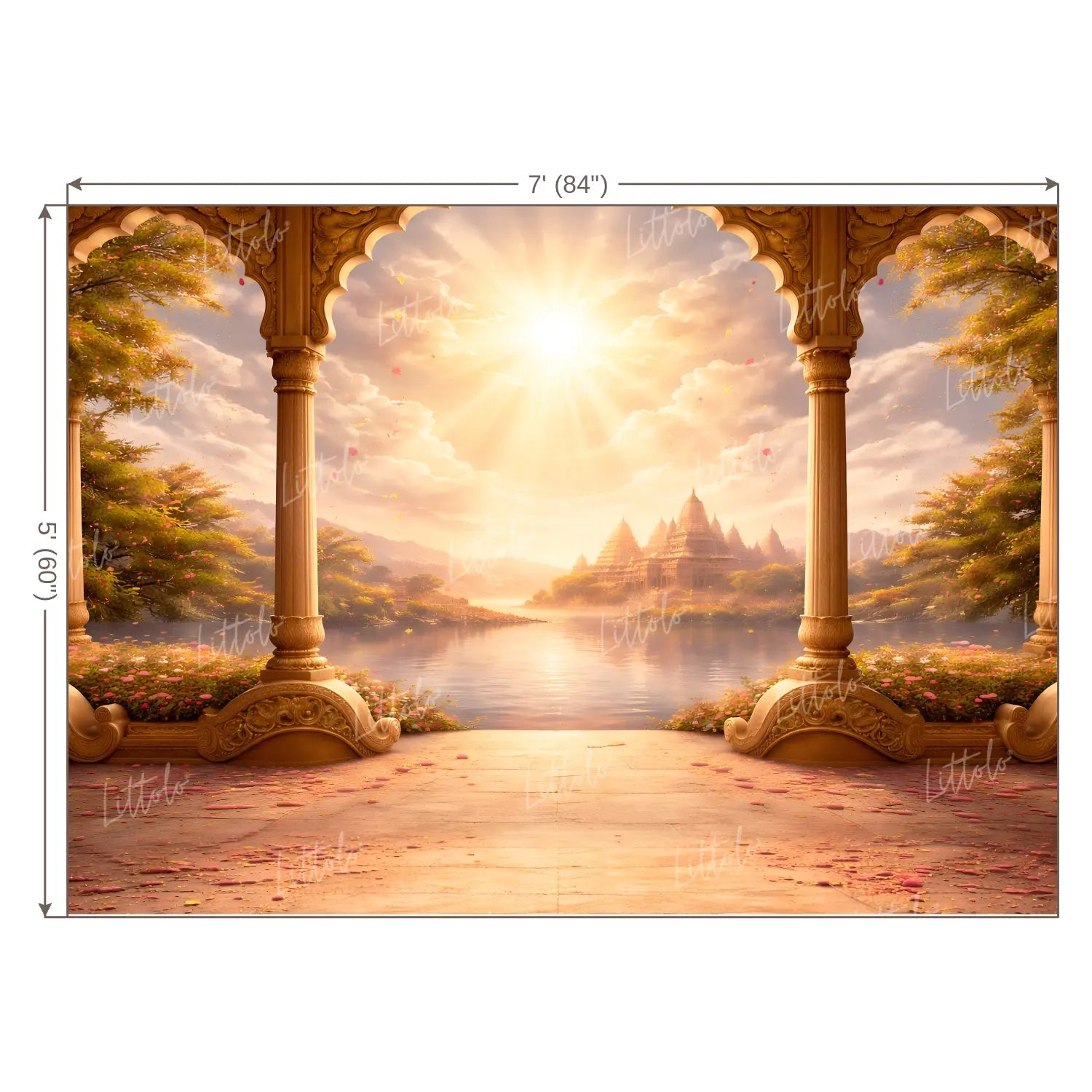 LB1605W Ayodhya Spiritual Morning Wall Backdrop