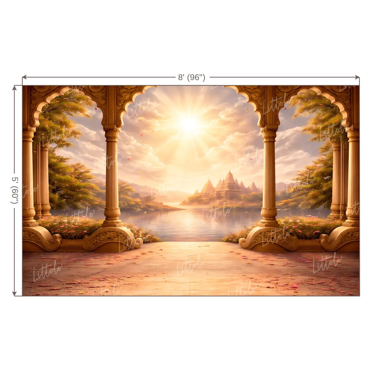 LB1605W Ayodhya Spiritual Morning Wall Backdrop
