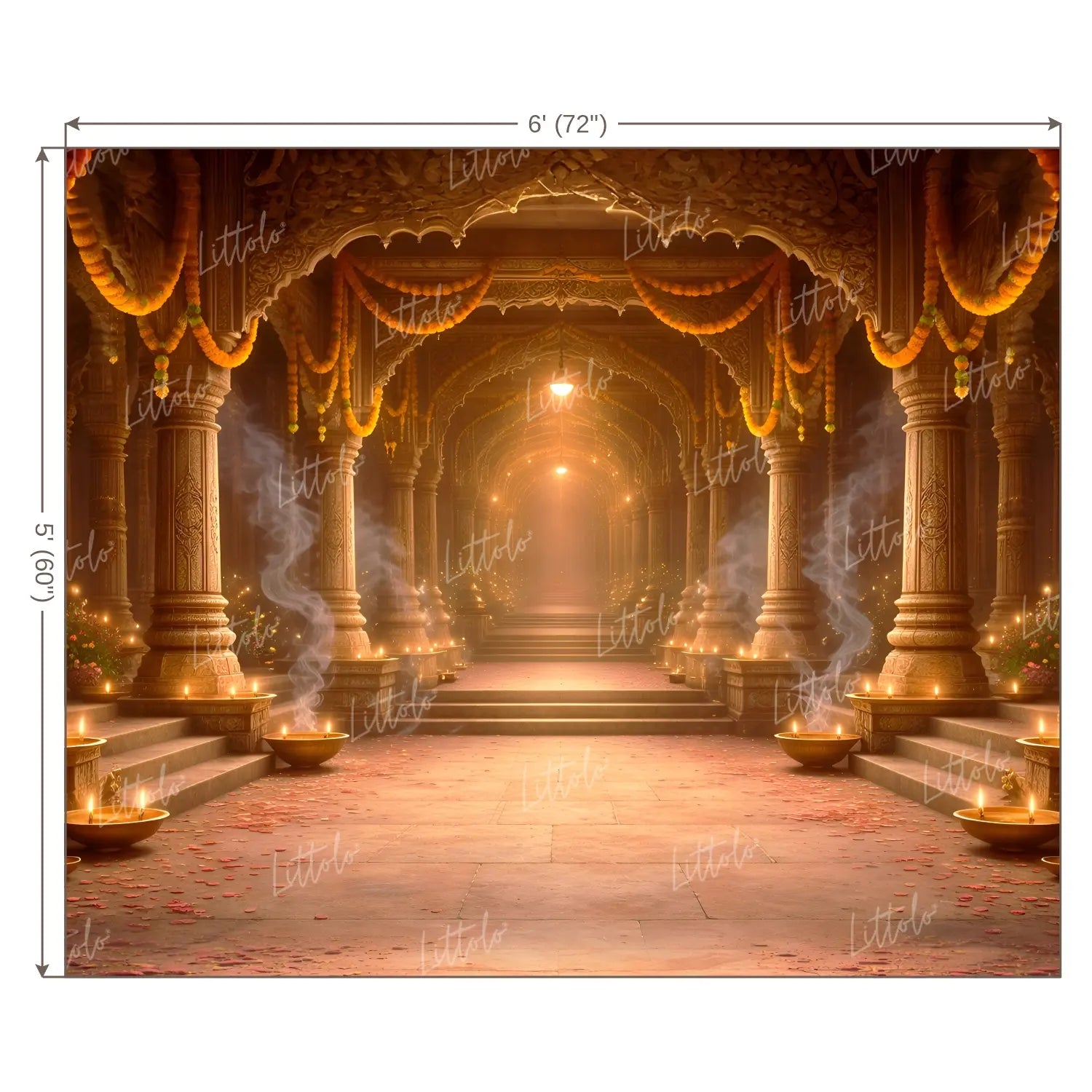 LB1606C Ayodhya Shri Ram Darbar Wall Backdrop