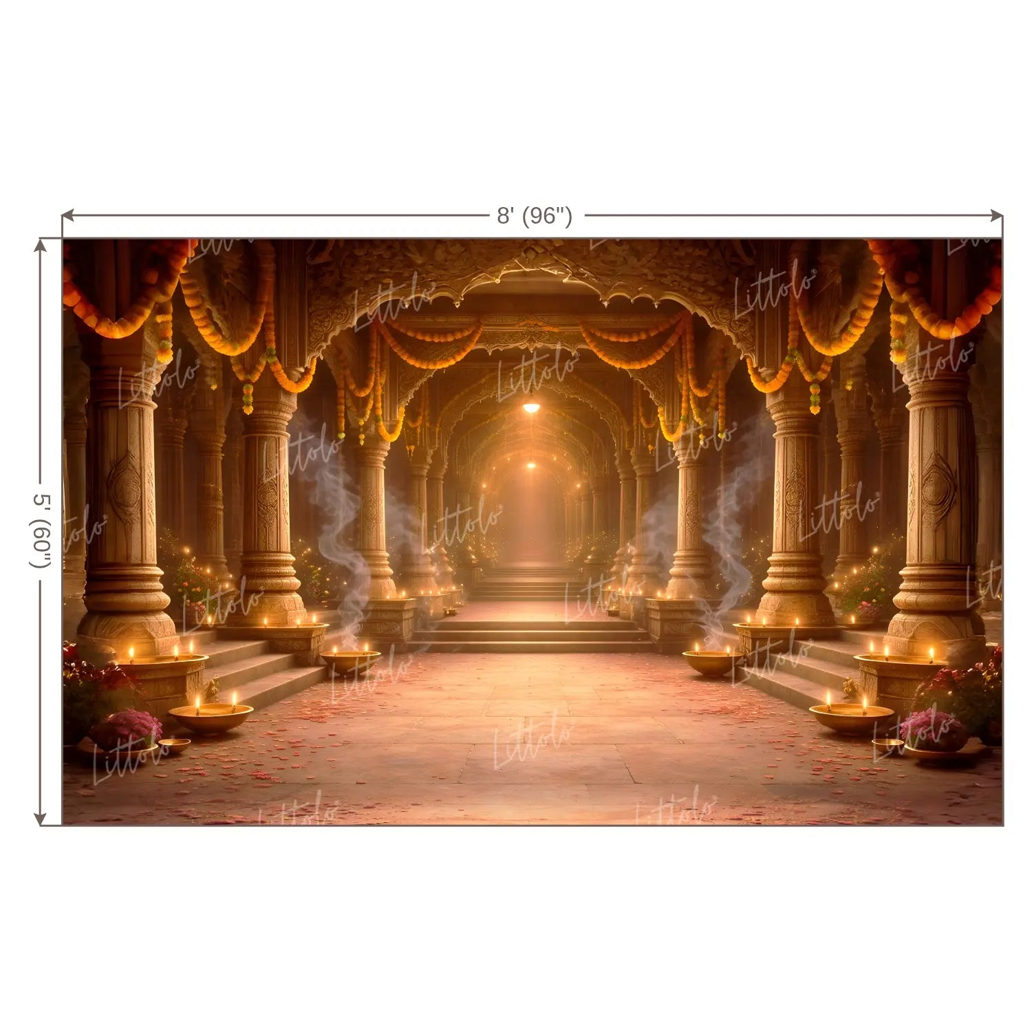 LB1606C Ayodhya Shri Ram Darbar Wall Backdrop