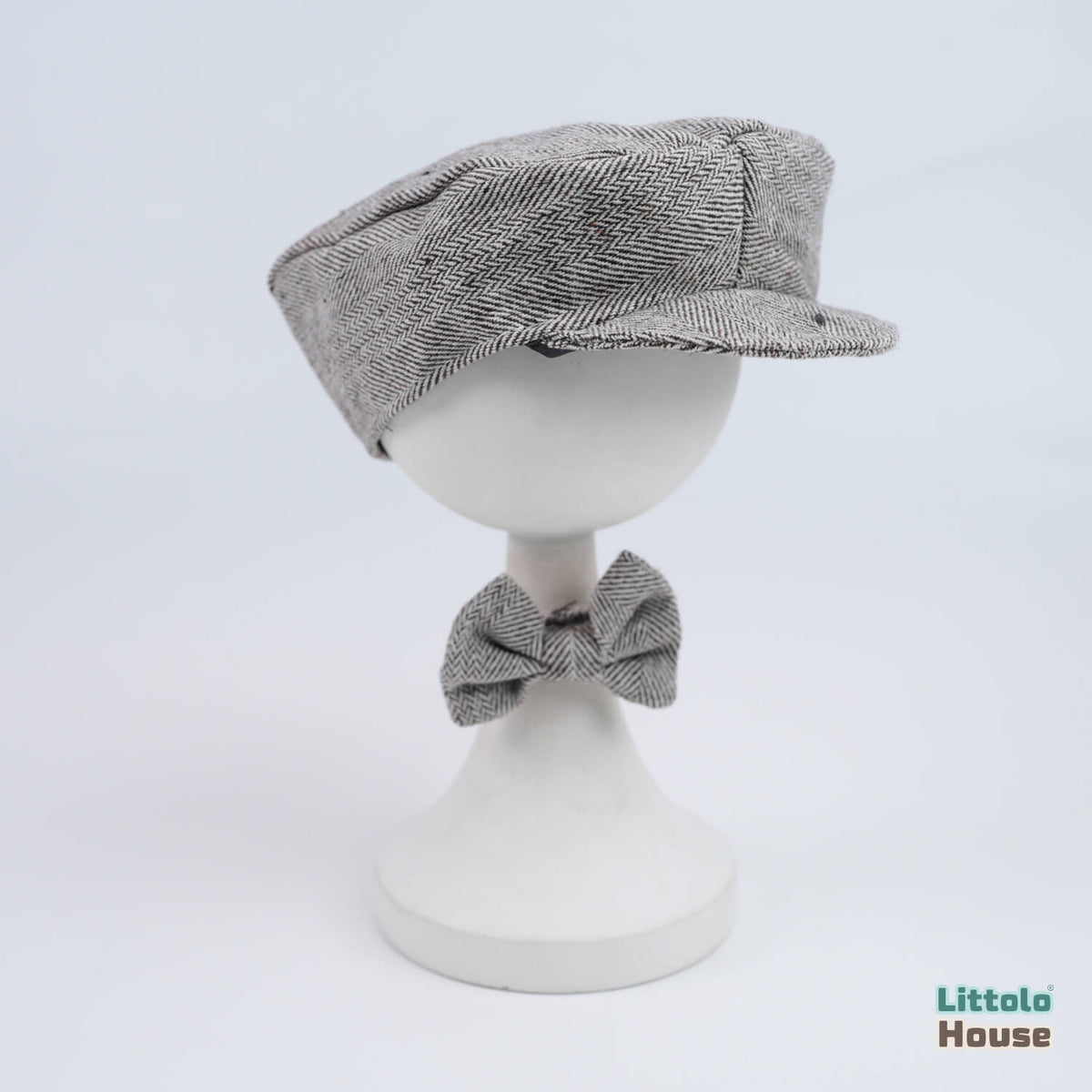 Baby Boy Gentleman Cap and Bowtie SR001 | Set of 2 | 3M | Grey