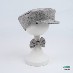 Baby Boy Gentleman Cap and Bowtie SR001 | Set of 2 | 3M | Grey