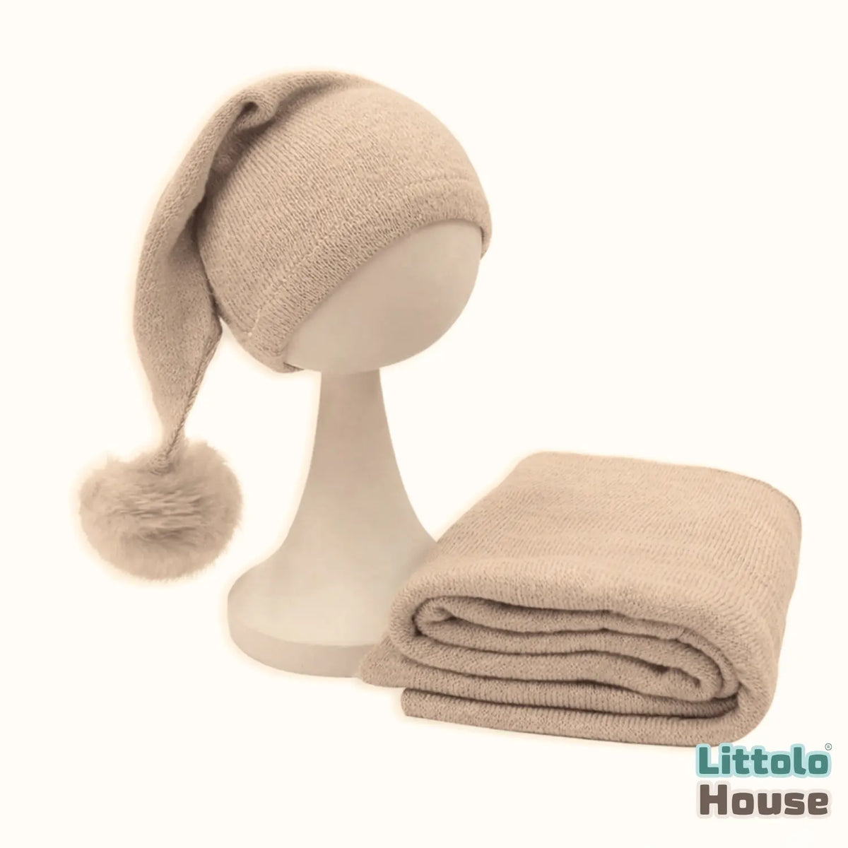 Baby Sleep Hat and Wrap SR013 | Set of 2 | NB | Caramel