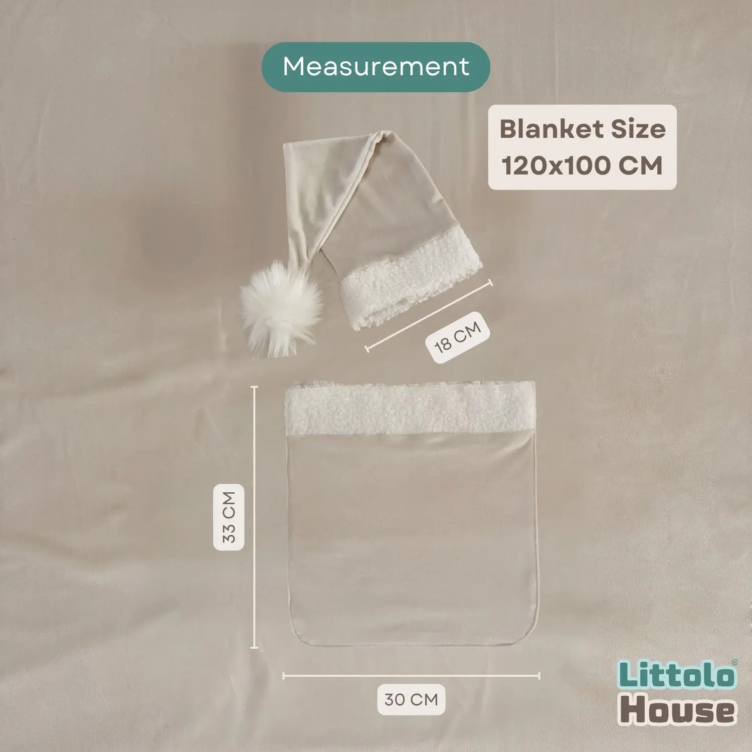Baby Hat with Pocket Blanket SR098 | NB | Cream