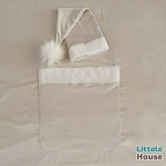 Baby Hat with Pocket Blanket SR098 | NB | Cream