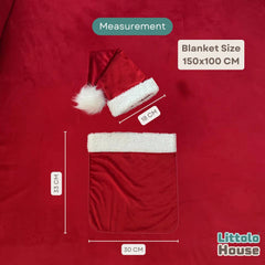 Christmas Santa Hat with Pocket Blanket SR098 | NB | Red